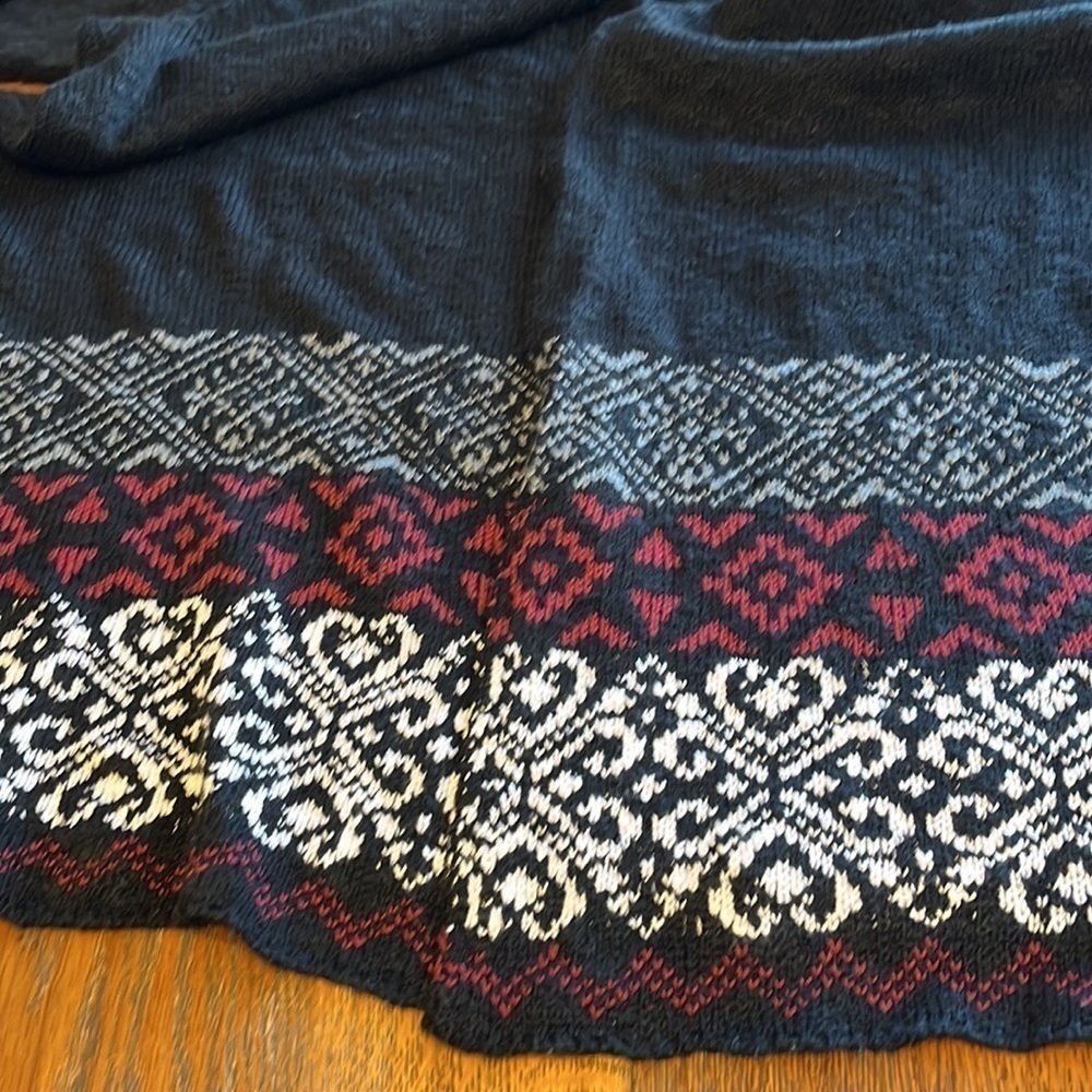 One World open cardigan long black with designed sections long sleeves size 2X - Picture 12 of 14